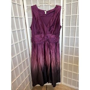 DKNY Womens 100% Silk Purple Ombré Classy Chic Delicate Soft Dress Size Medium